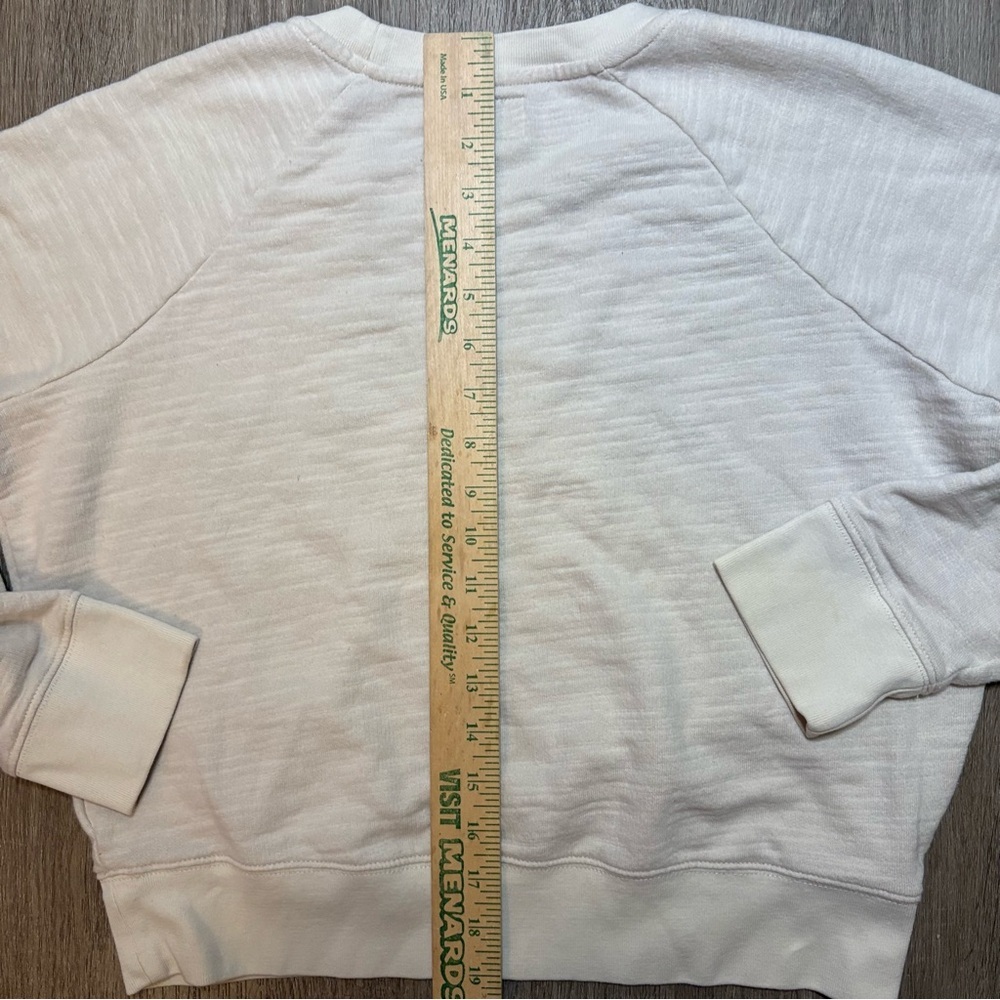 J.Crew Vintage Fleece Ivory Embroidered Sweatshirt Small​ - Picture 8 of 9